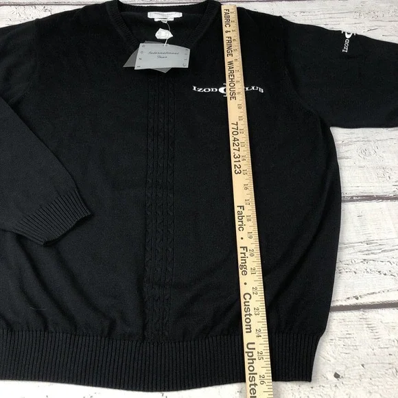 NWT Lot Of 2 Men's Sweater IZOD (blue, Black)V-Neck Pullover Size M. H2O Logo - Picture 12 of 16